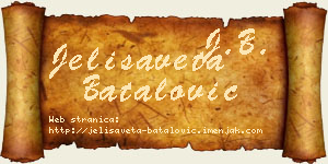 Jelisaveta Batalović vizit kartica